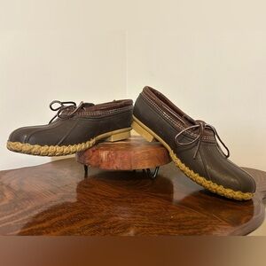 L.L Bean Duck Boots Rubber Mocs Brown/Tan Size 13